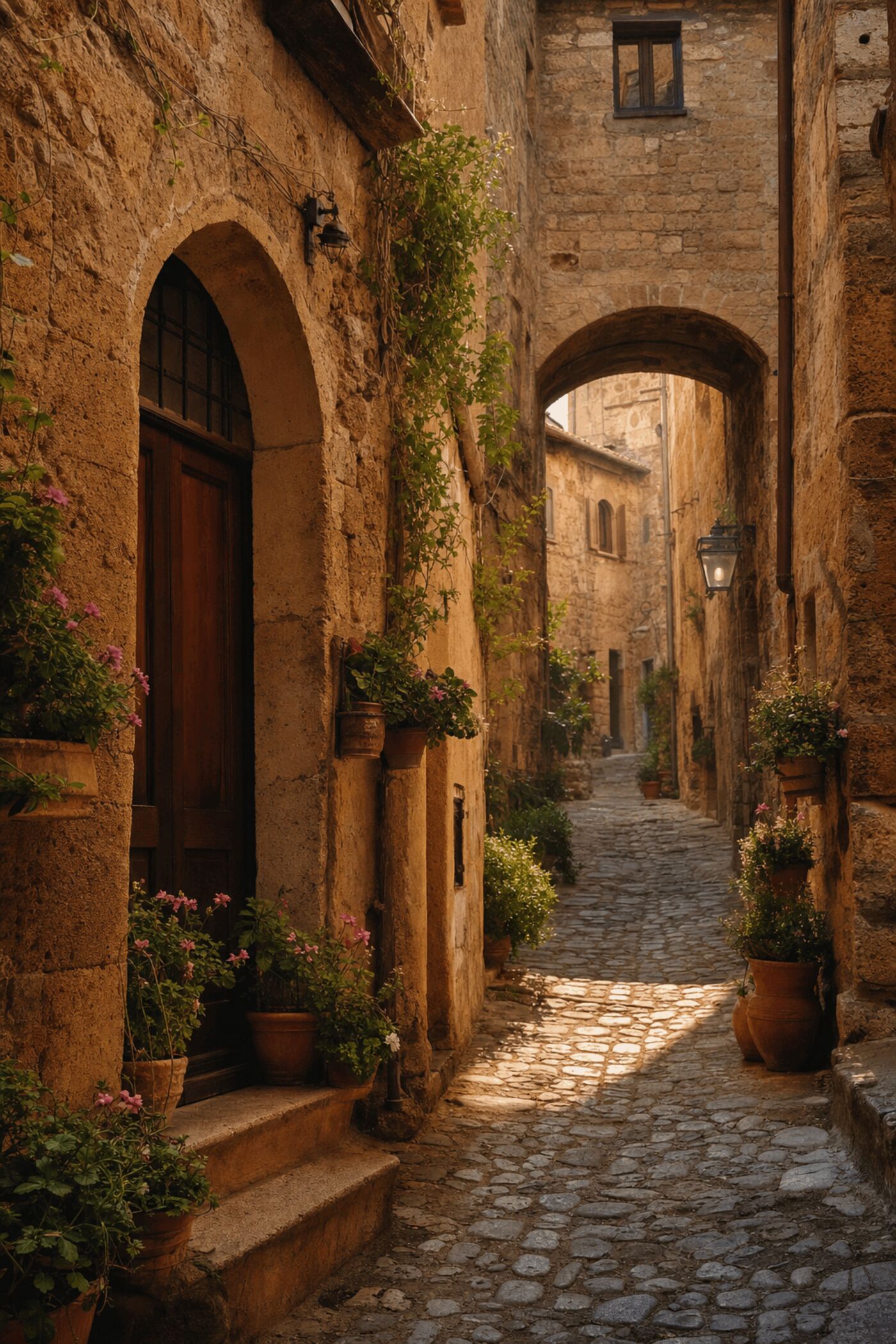 Il centro storico in pietra vulcanica